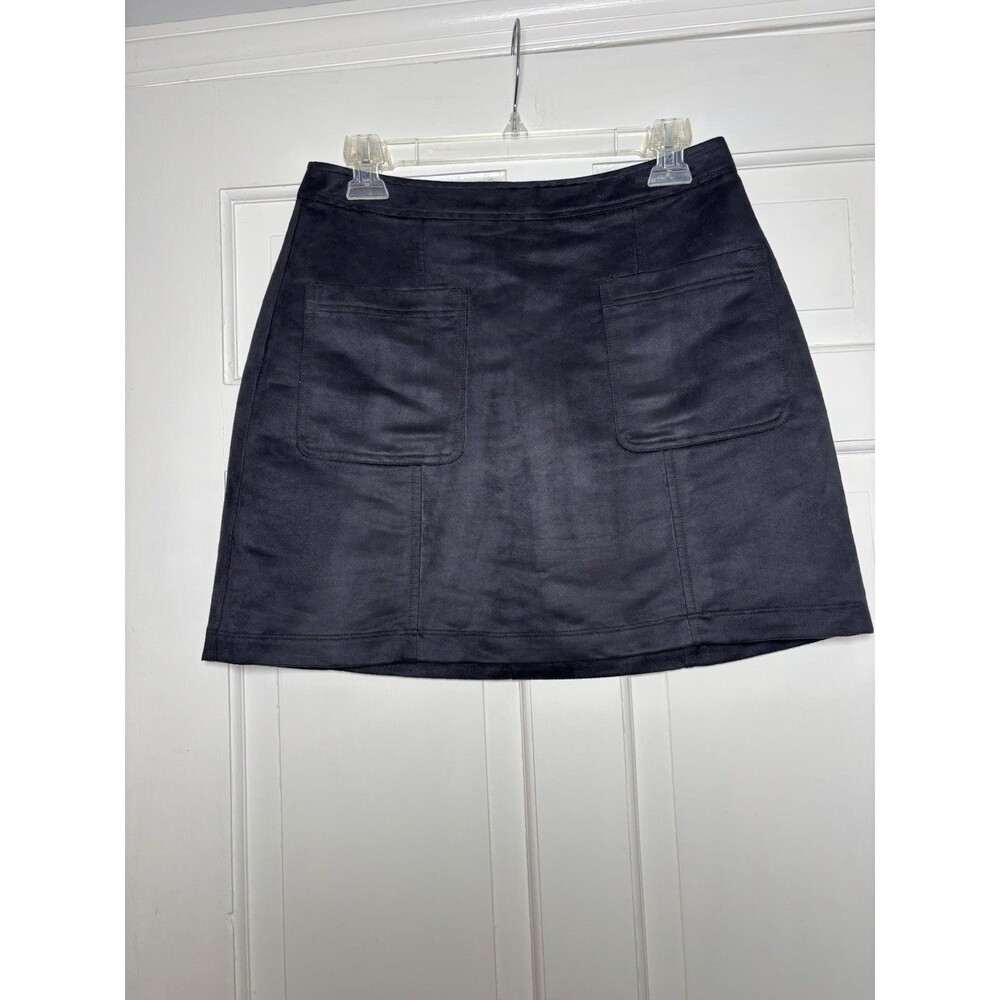 Old Navy Y2K Style Black Faux Suede A-Line Mini Skirt Size 6